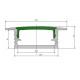 Perfil Aluminio Empotrar 20,5x7mm. para tiras LED, barra 2 metros
